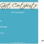 Spa Gift Certificates With Spa Day Gift Certificate Template