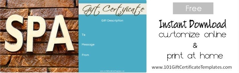 Spa Gift Certificates With Spa Day Gift Certificate Template