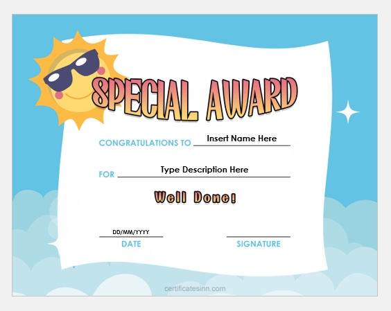 Special Award Certificate Templates For Word | Edit & Print Inside Free Certificate Templates For Word 2007