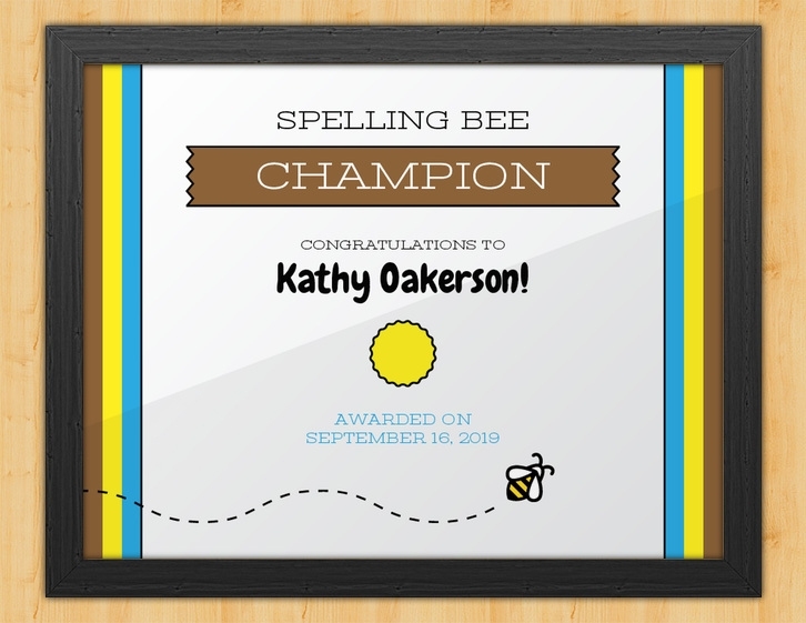 Spelling Bee Certificate – Wordsmith By Award Hut With Spelling Bee Award Certificate Template