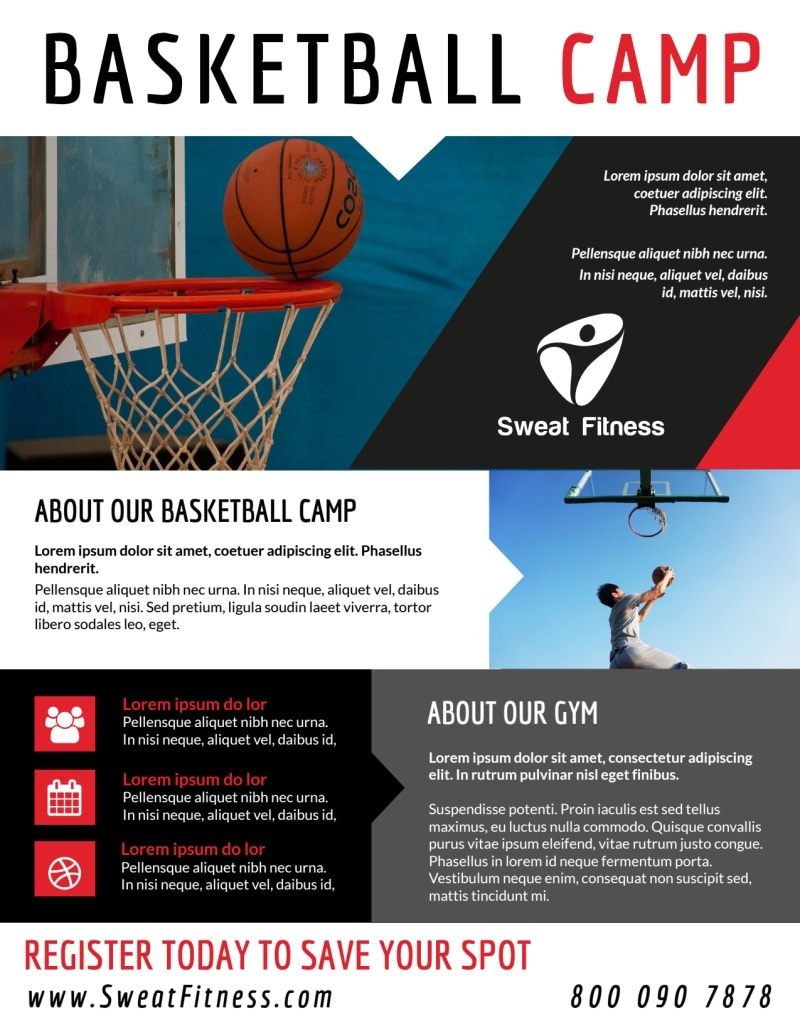 Sports Camp Basketball Flyer Template | Mycreativeshop In Basketball Camp Brochure Template