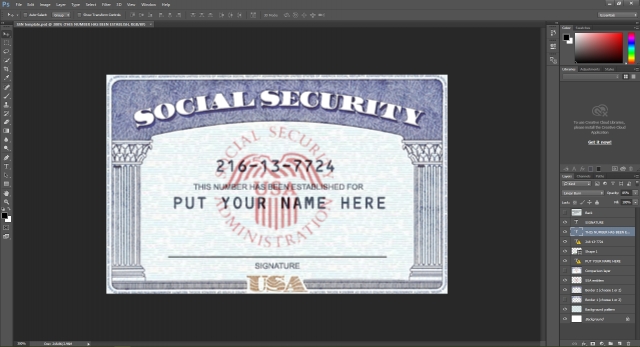 Ssn Card Template / 12 Best Images About Ideas For The House On Regarding Social Security Card Template Psd
