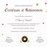 Star Achievement Certificate Design Template In Psd, Word With Certificate Of Achievement Template Word