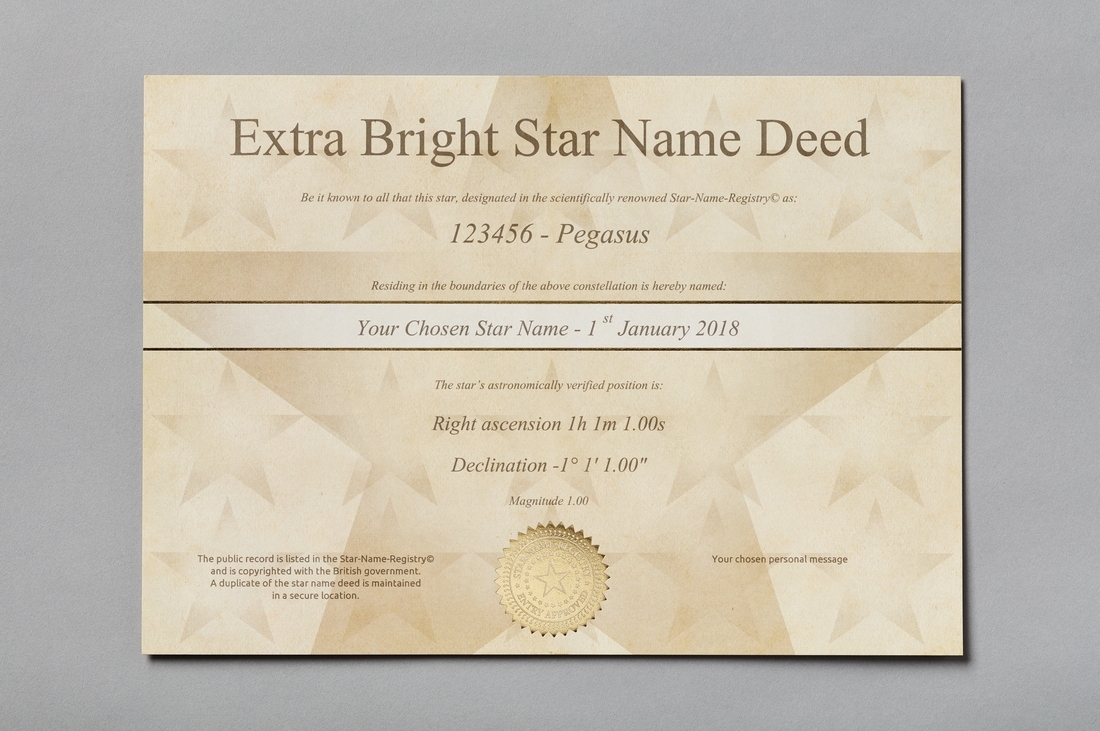 Star Name Registry Images In Star Naming Certificate Template