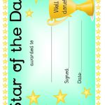 Star Of The Day Award Certificate Template – Green Download Printable Intended For Star Certificate Templates Free