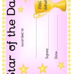 Star Of The Day Award Certificate Template – Pink Download Printable Regarding Star Award Certificate Template