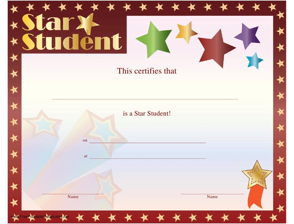 Star Student Certificate Template Download Printable Pdf | Templateroller Pertaining To Star Award Certificate Template