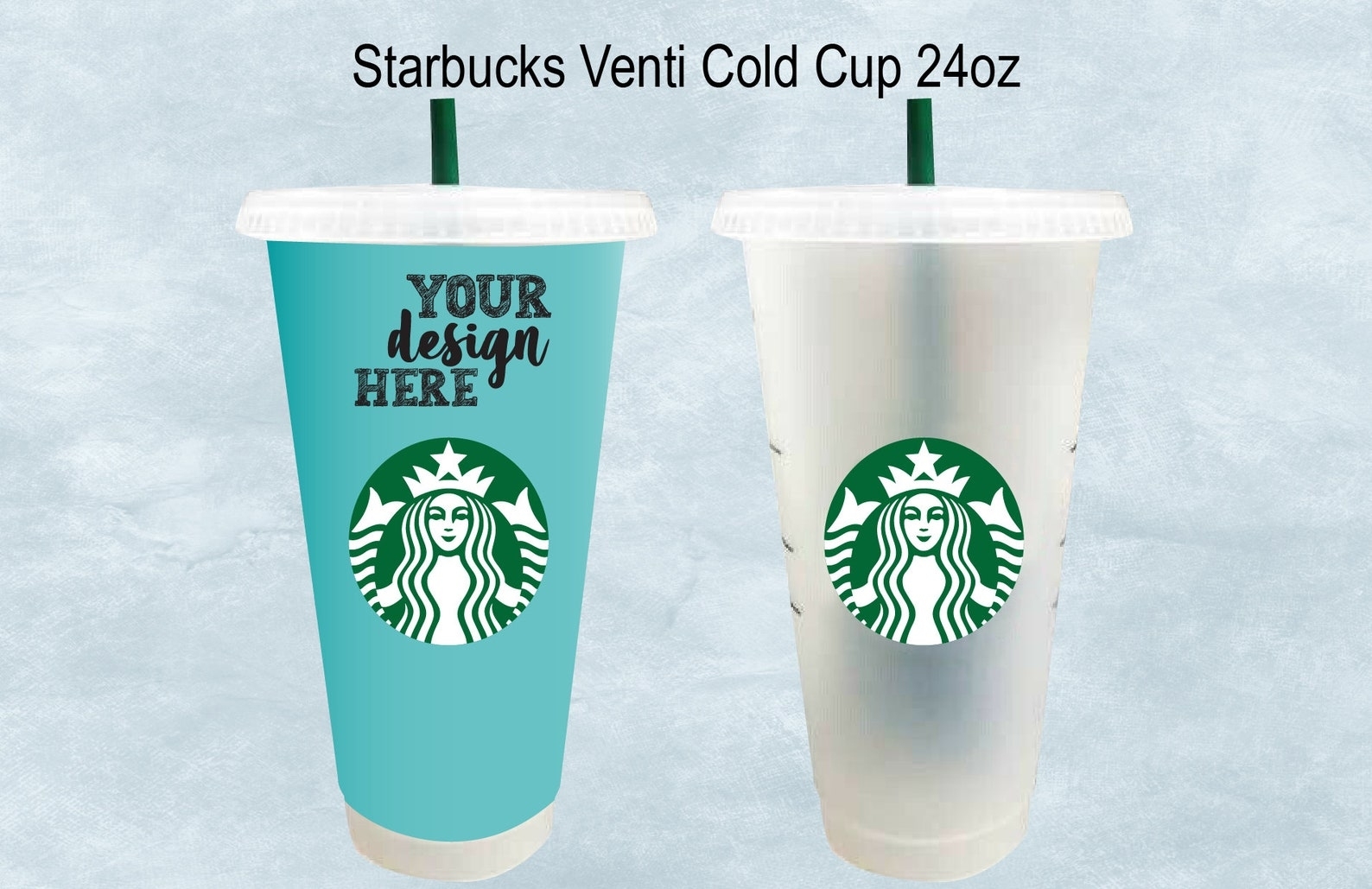 Starbucks Venti Cold Cup 24Oz Tumbler Blank Wrapper Template | Etsy With Regard To Starbucks Create Your Own Tumbler Blank Template