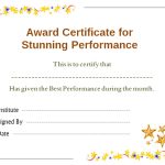 Stars Award Certificate For Performance Template | Office Templates Online Throughout Star Certificate Templates Free