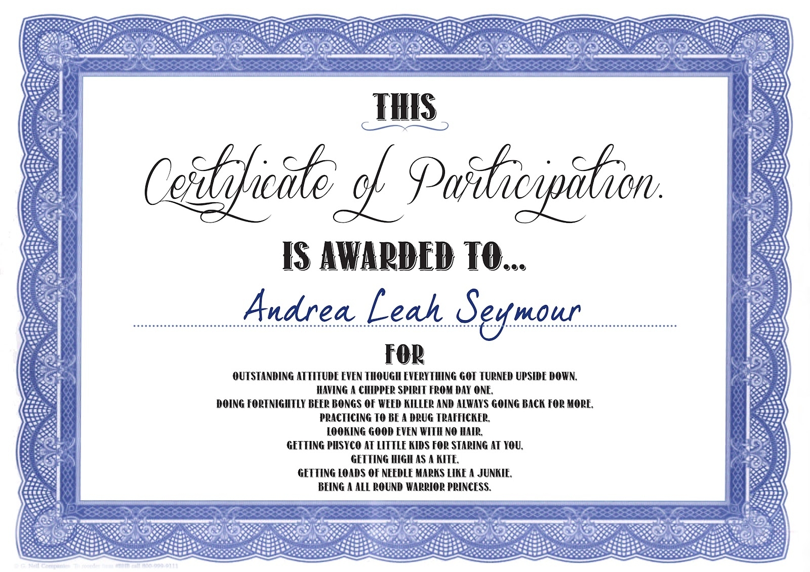 Stray Musing + Snapshots: Certificate Of Participation. pertaining to Free Templates For Certificates Of Participation