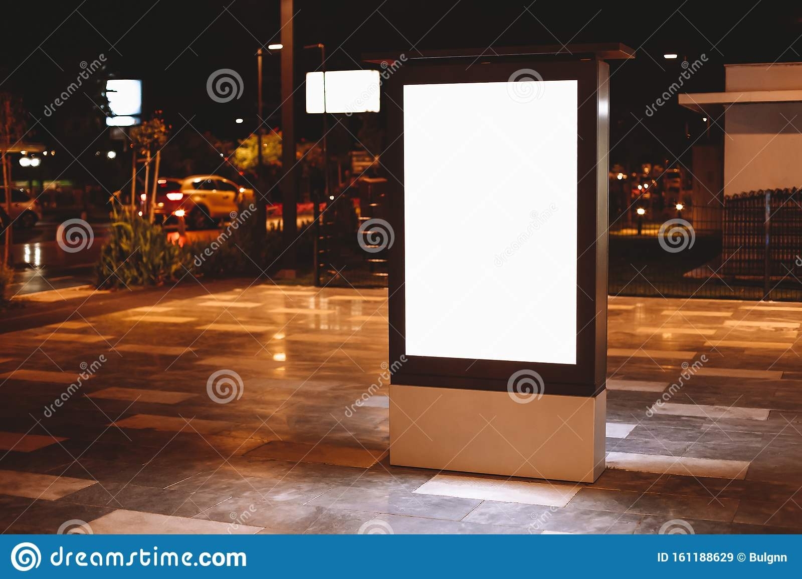 Street Advertising Mock Up Template With Copy Space. Outdoor Commercial For Street Banner Template