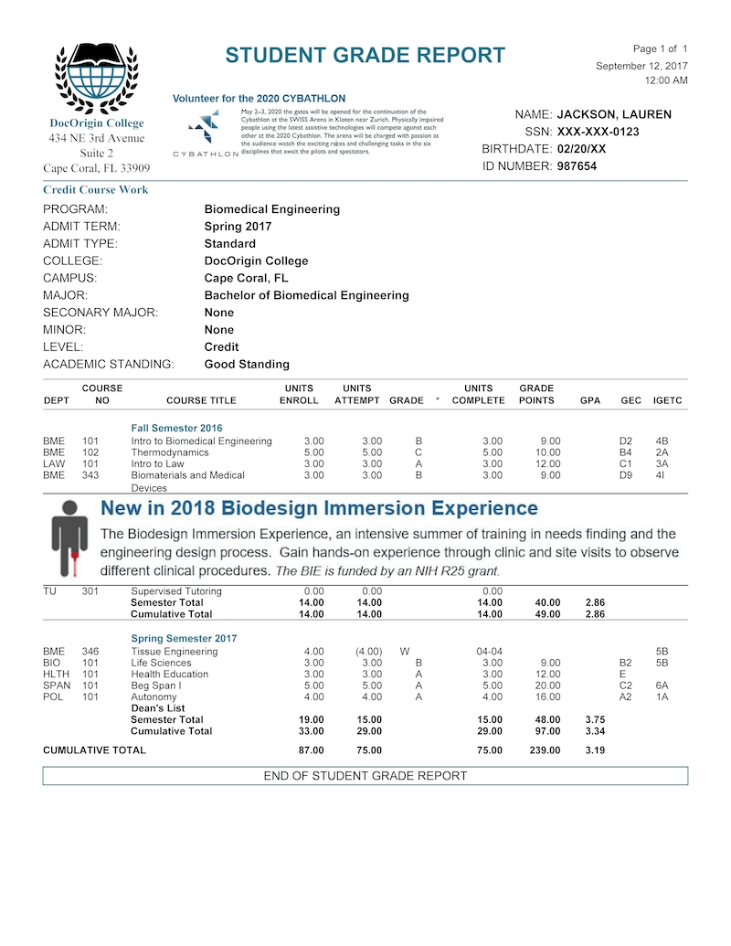 Student Grade Report Sample | Eclipse Corporation pertaining to Student Grade Report Template