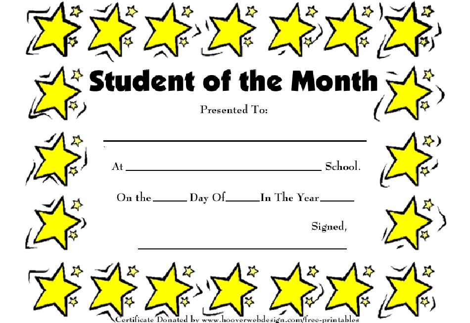 Student Of The Month Certificate Template Download Printable Pdf inside Free Student Certificate Templates