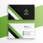 Stylish Green Professional Business Card Template | Free Vector Throughout Professional Name Card Template