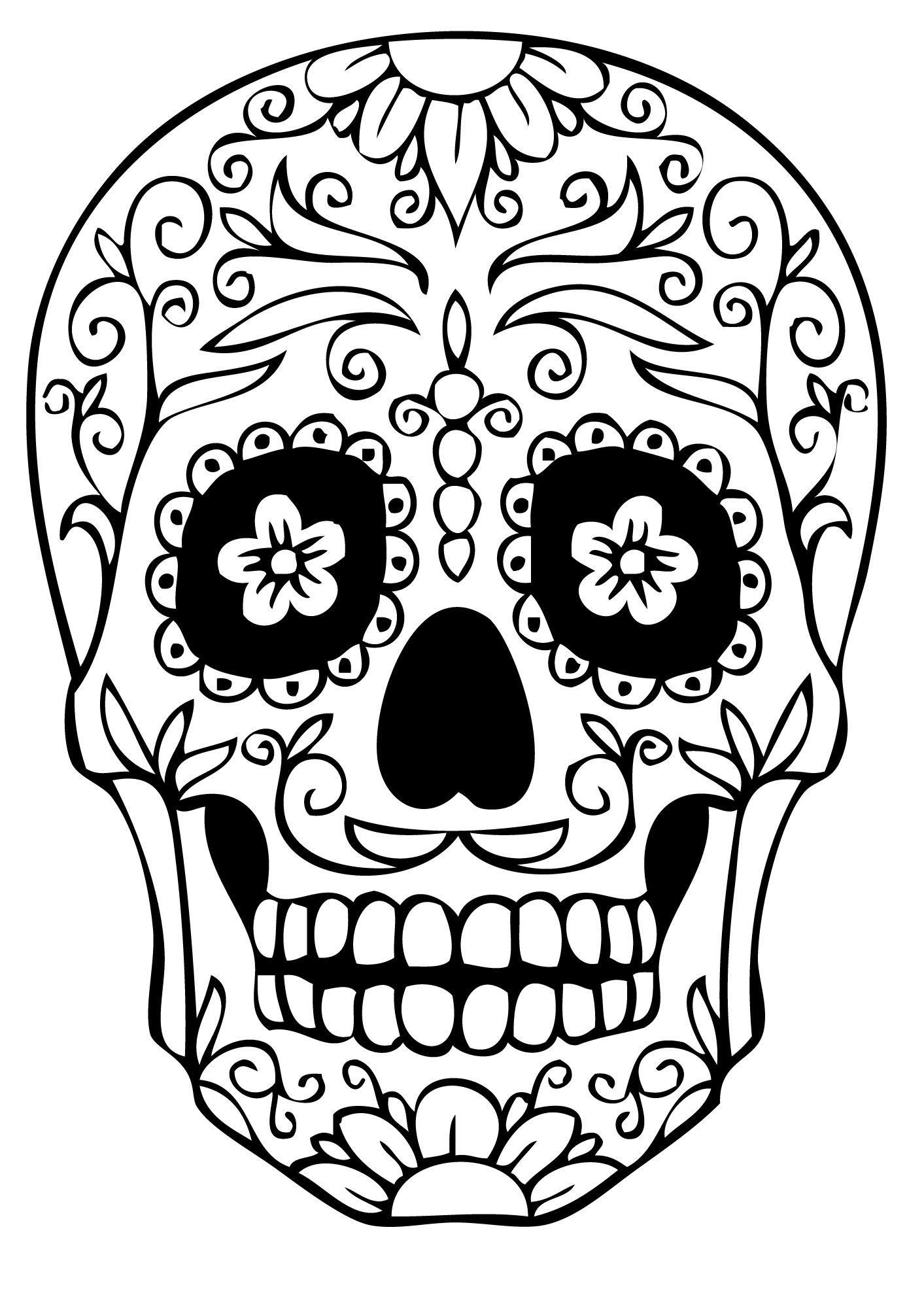 Sugar Skull Coloring Pages - Best Coloring Pages For Kids For Blank Sugar Skull Template