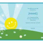 Sun Smile Kids Certificate Template Customizable For Free Kids Certificate Templates