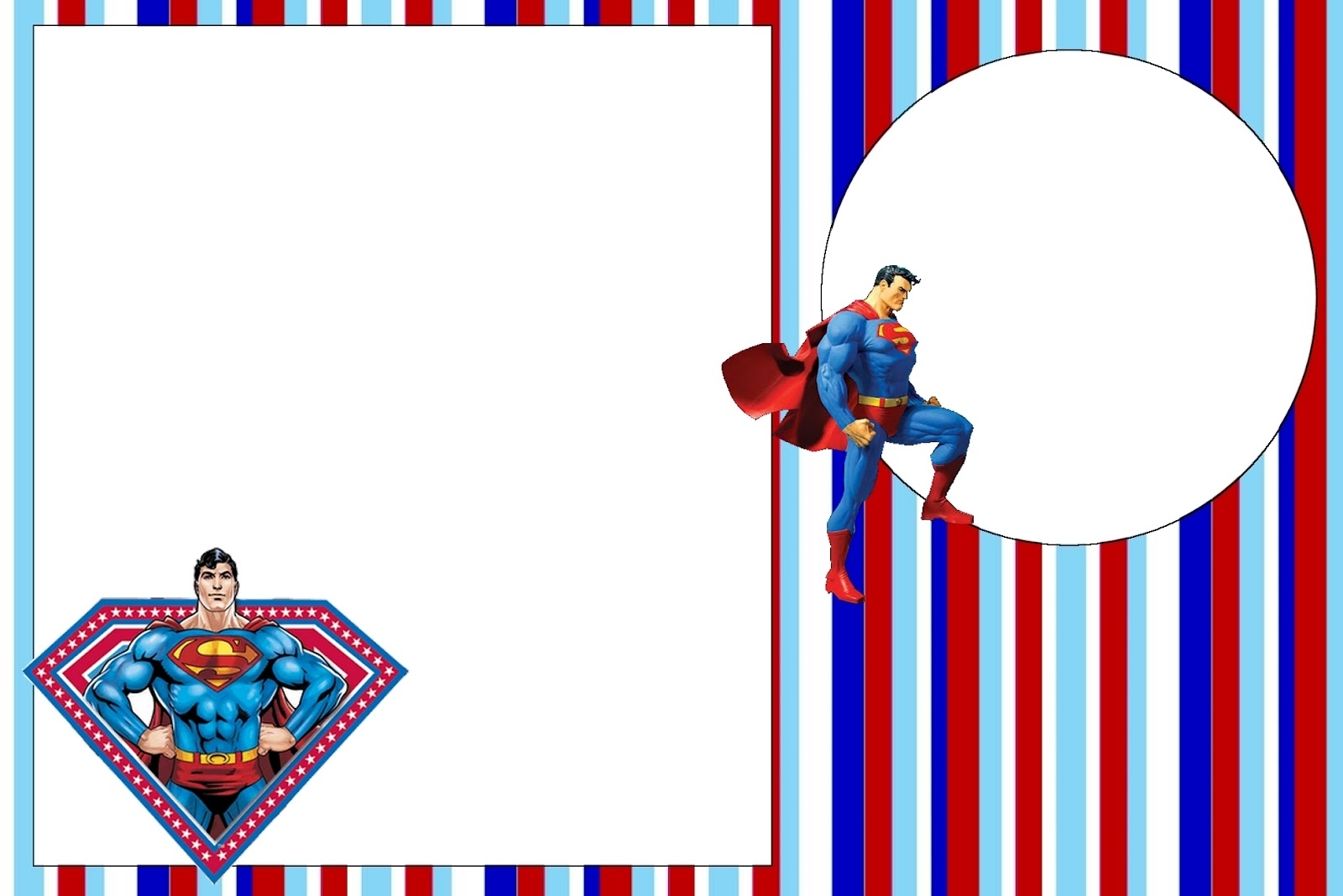 Superman Party Invitations 4 To Choose Fromfree Printable Within Superman Birthday Card Template