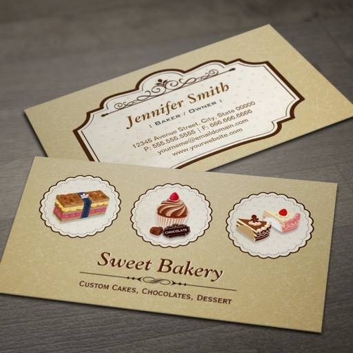 Sweet Bakery Store Custom Cakes Chocolates Dessert Business Card Templates With Cake Business Cards Templates Free