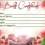 Sweet Roses Reborn Baby Doll Birth Certificate Instant | Etsy Regarding Baby Doll Birth Certificate Template