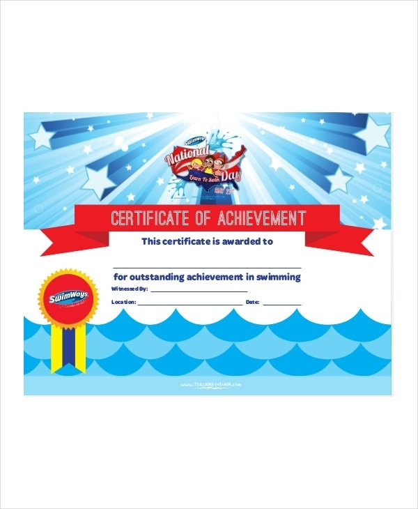 Swimming Certificate Template - 8+ Free Word, Excel, Pdf Documents Within Swimming Award Certificate Template
