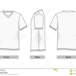 T Shirt White V Neck Short Sleeve, Front, Side, Back Stock Vector Regarding Blank V Neck T Shirt Template
