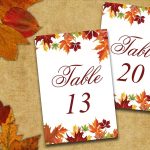 Table Number Cards Word Template 4X6 Autumn Leaves Red Regarding Table Number Cards Template