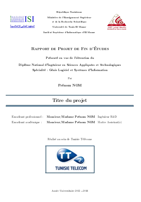 Télécharger Template Latex Rapport Pfe Gratuitement Intended For Latex Template For Report