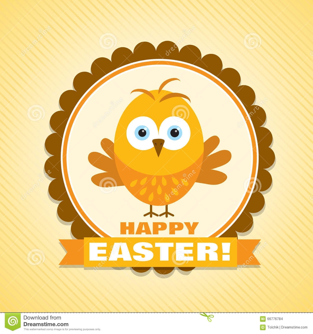 Template Easter Greeting Card, Chick, Vector Stock Vector Throughout Easter Chick Card Template