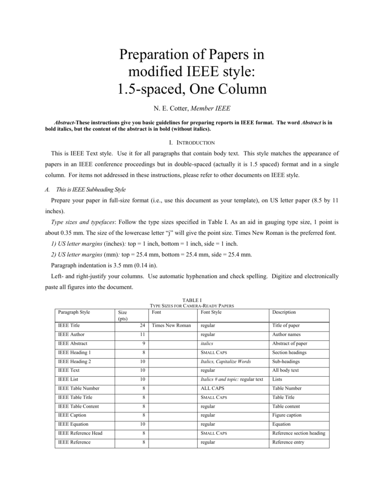 Template For Ieee Paper Format In Word | Doctemplates In Ieee Journal Template Word
