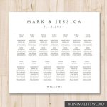 Templates Paper & Party Supplies 13 Tables Wedding Seating Chart In Wedding Seating Chart Template Word