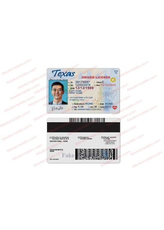 Texas Driver License Template – Fake Texas Driver License Intended For Texas Id Card Template