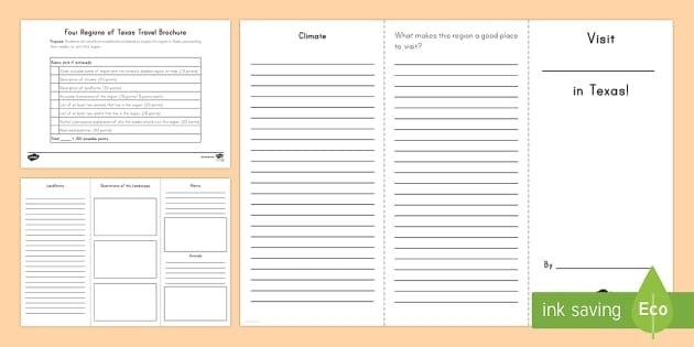 Texas Region Travel Brochure Project And Rubric Pertaining To Travel Brochure Template Ks2