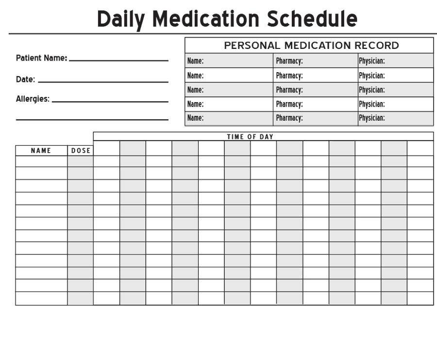 The Best Daily Medication Chart Template Printable | Derrick Website Intended For Blank Medication List Templates
