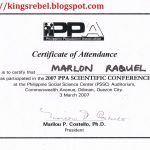 Tidbits And Bytes: Example Of Certificate Of Attendance - 2007 Ppa regarding Conference Certificate Of Attendance Template
