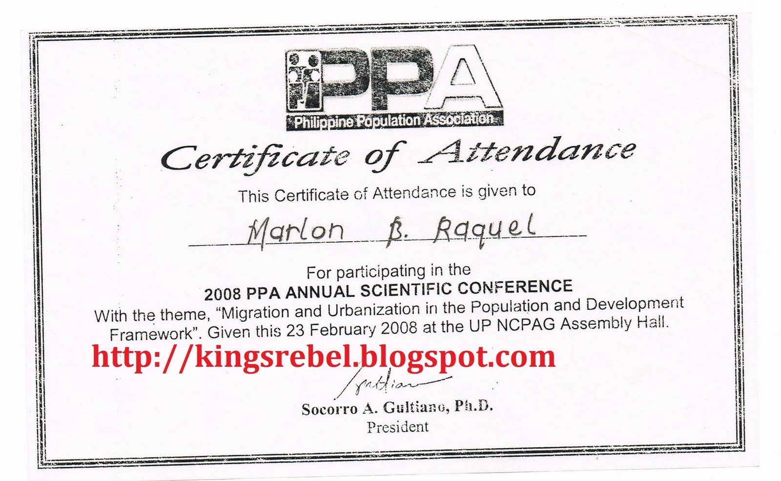 Tidbits And Bytes: Example Of Certificate Of Attendance – Philippine With Regard To Certificate Of Attendance Conference Template