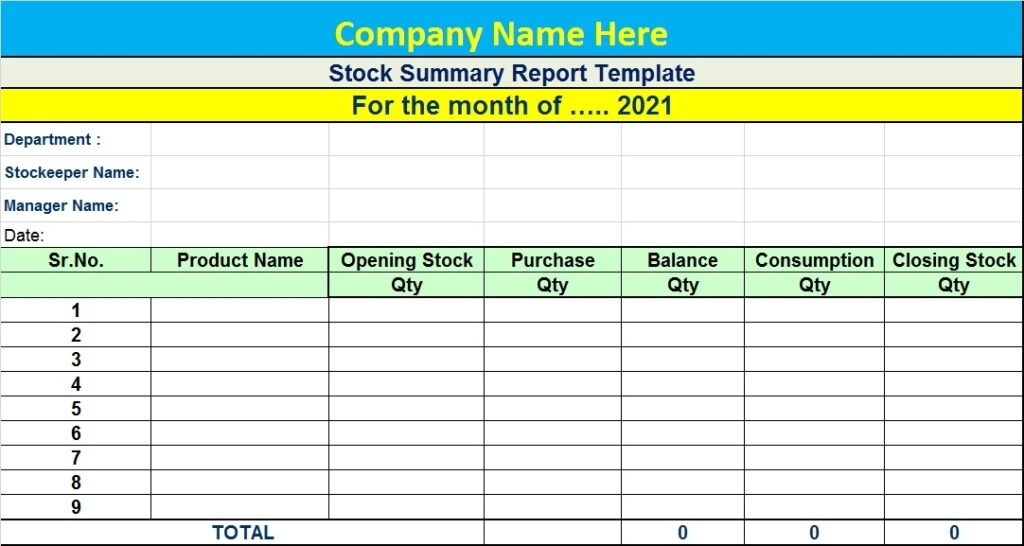 Top 5 Stock Summary Report Template – Excel Word Template Inside Stock Analyst Report Template