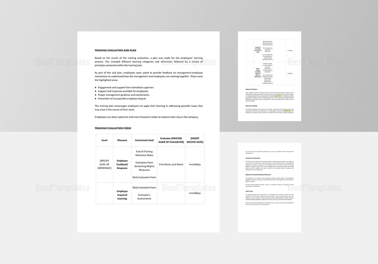 Training Evaluation Report Template In Word, Apple Pages Inside Training Evaluation Report Template