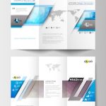 Tri Fold Brochure Business Templates On Both Sides. | Premium Vector With Double Sided Tri Fold Brochure Template
