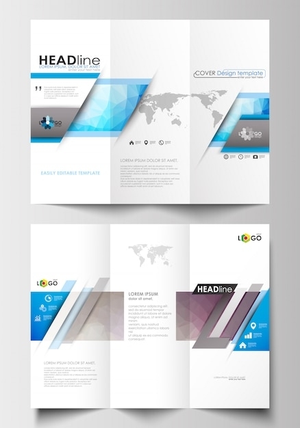 Tri Fold Brochure Business Templates On Both Sides. | Premium Vector With Double Sided Tri Fold Brochure Template