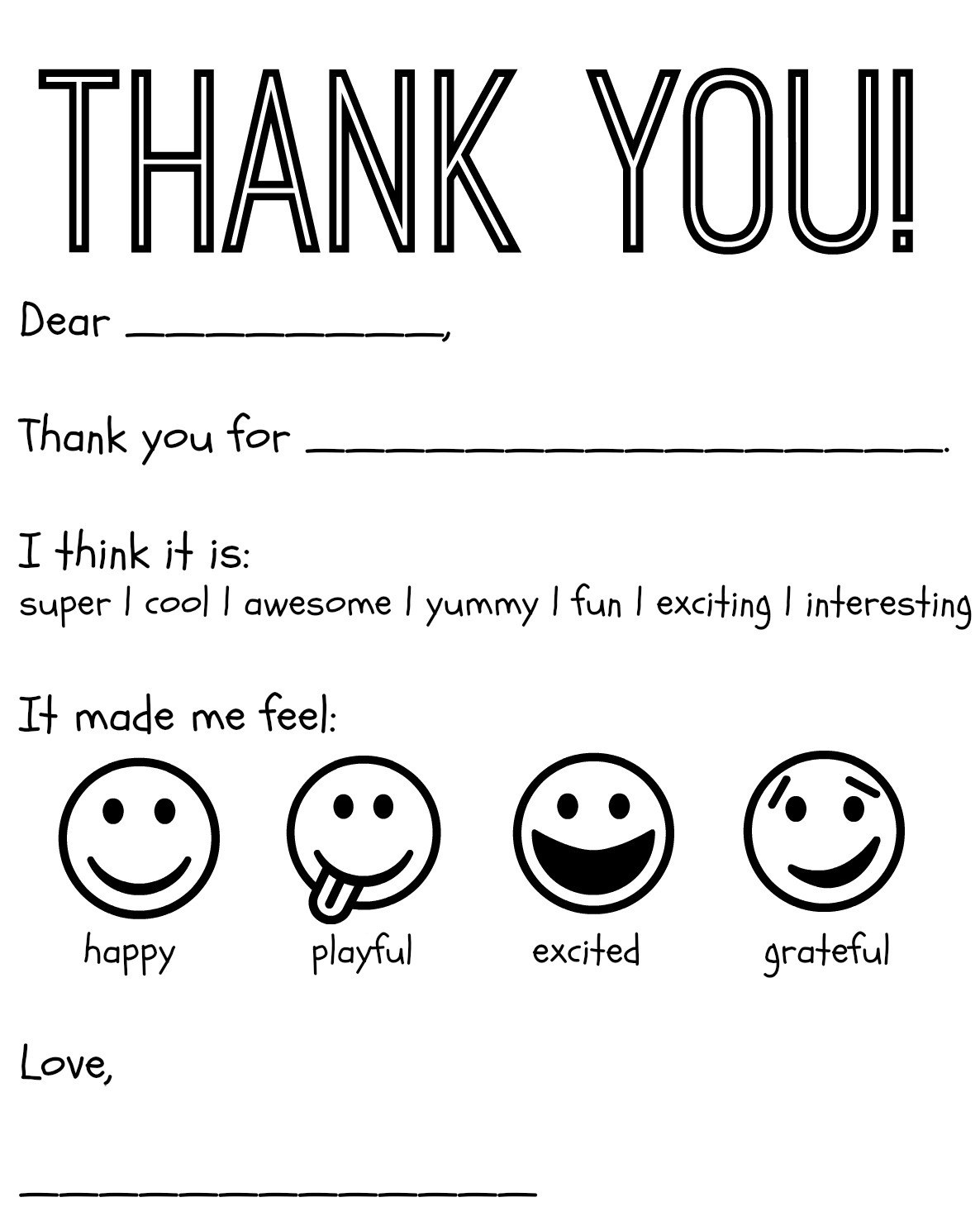 Trust Me, I'M A Mom: Simple (& Creative) Ways To Help Your Child Say Within Free Printable Thank You Card Template