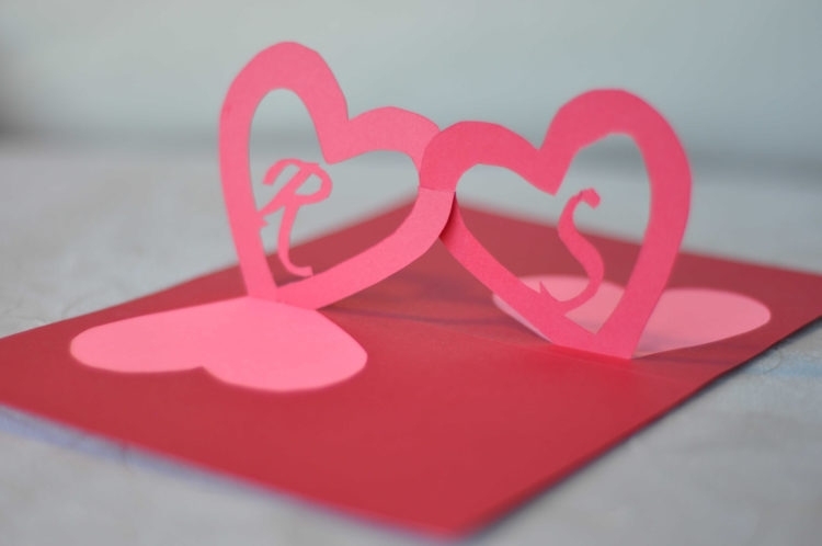 Twisting Hearts Pop Up Card Template - Creative Pop Up Cards Within Heart Pop Up Card Template Free