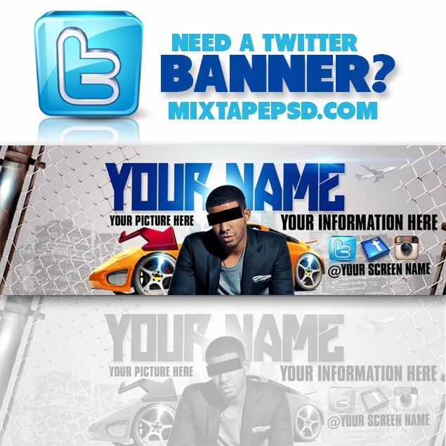 Twitter Banner Template 2 – Graphic Design | Mixtapepsds Within Twitter Banner Template Psd