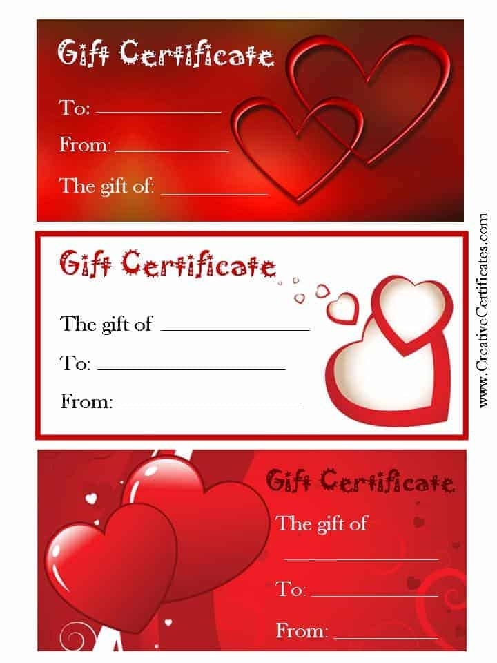 Valentine'S Gift Certificates With Regard To Love Certificate Templates