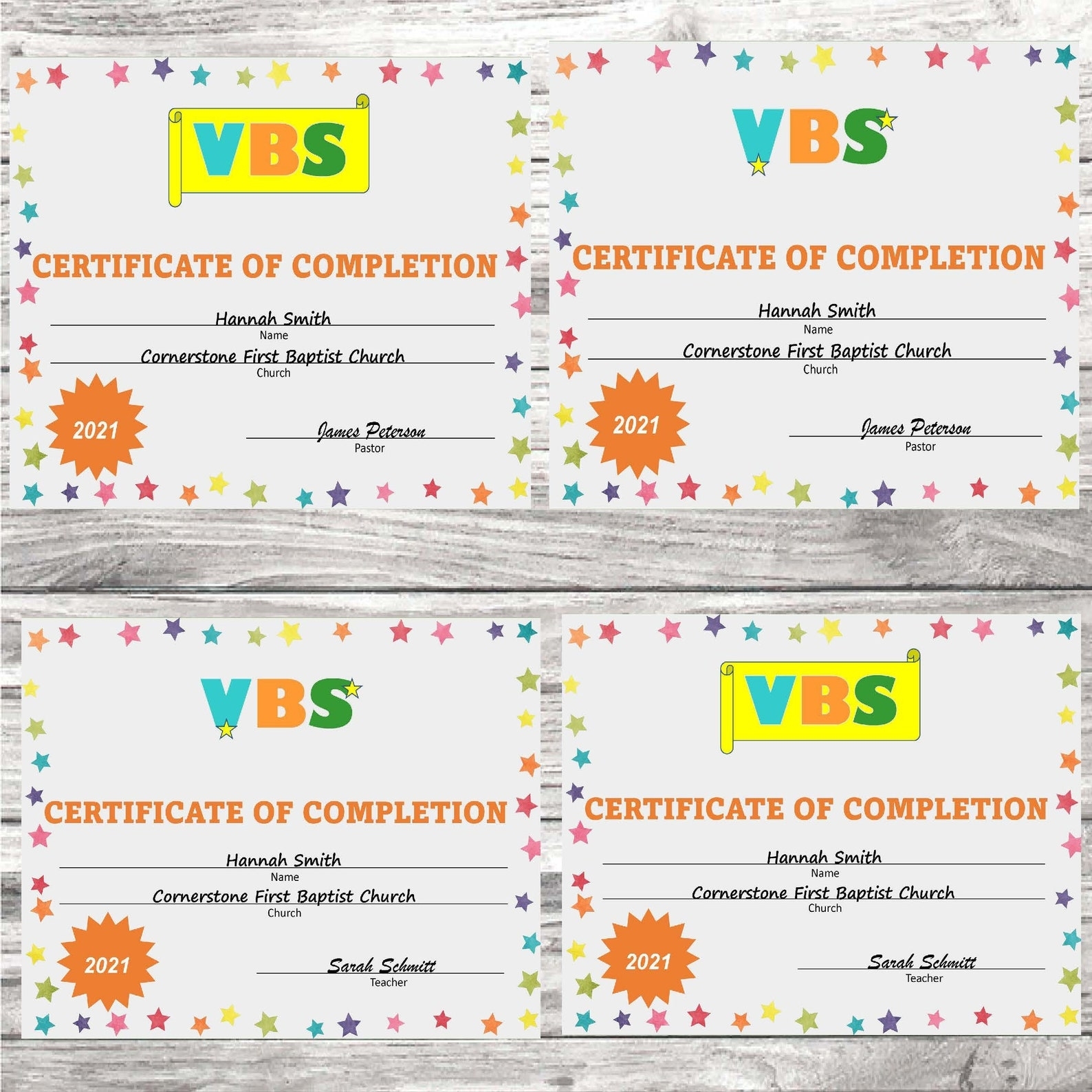 Vbs Vacation Bible School Certificate Of Completion Editable | Etsy Intended For Vbs Certificate Template