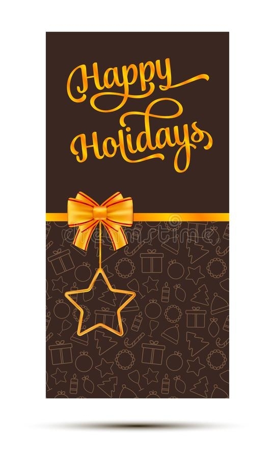 Vector Happy Holidays Text. Calligraphic Lettering Design Card Template Regarding Happy Holidays Card Template
