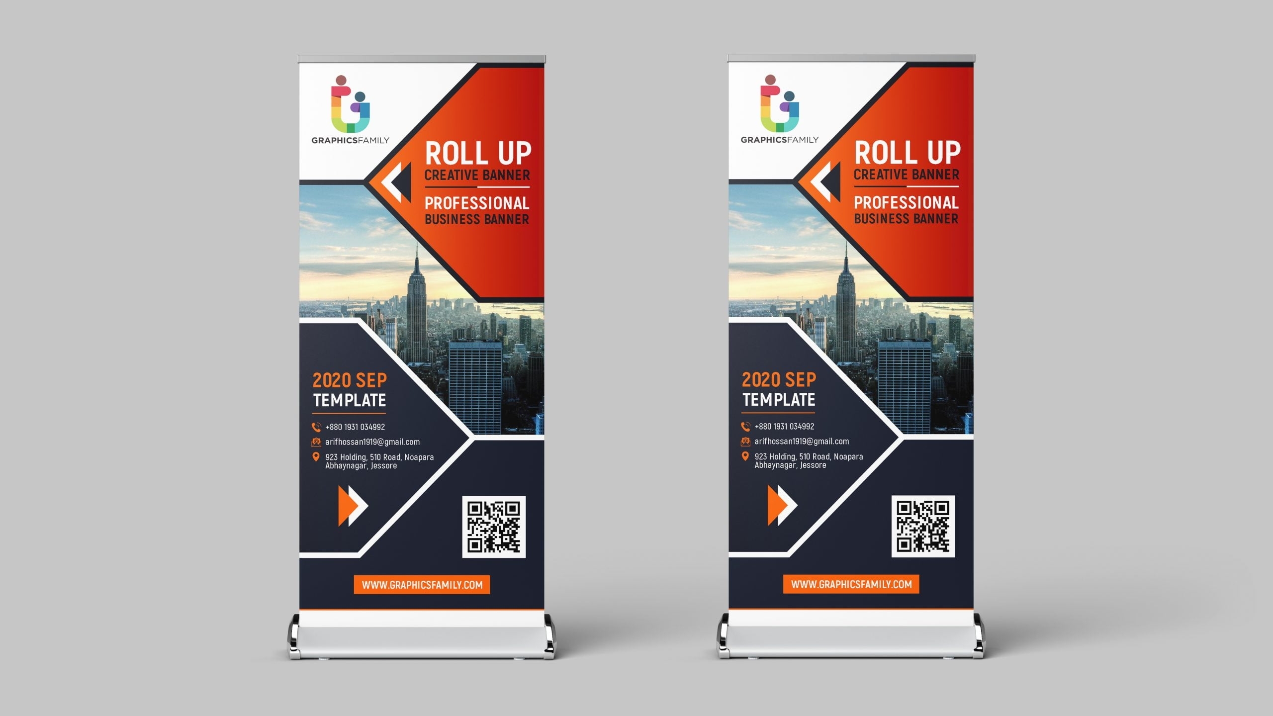 Vertical Business Promotion Roll Up Banner Design Free Template With Free Online Banner Templates