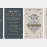 Vintage Business Card Design Templates For Adobe Illustrator Inside Adobe Illustrator Business Card Template