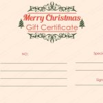 Vintage Christmas Gift Certificate Template For Christmas Gift Certificate Template Free Download