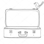 Vintage Suitcase And Cute Bird Storage Luggage Empty And Open Ha within Blank Suitcase Template