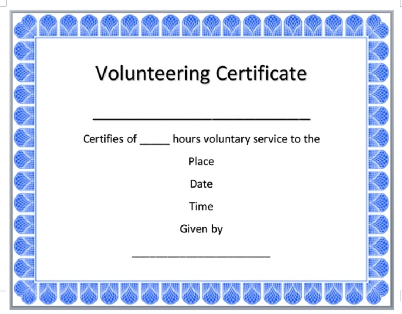 Volunteer Certificate Templates - Best Samples Intended For Volunteer Certificate Templates